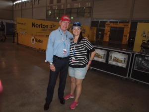 My friend, Kereen, and a legend of the motorsport game in Australia, Allan Moffatt